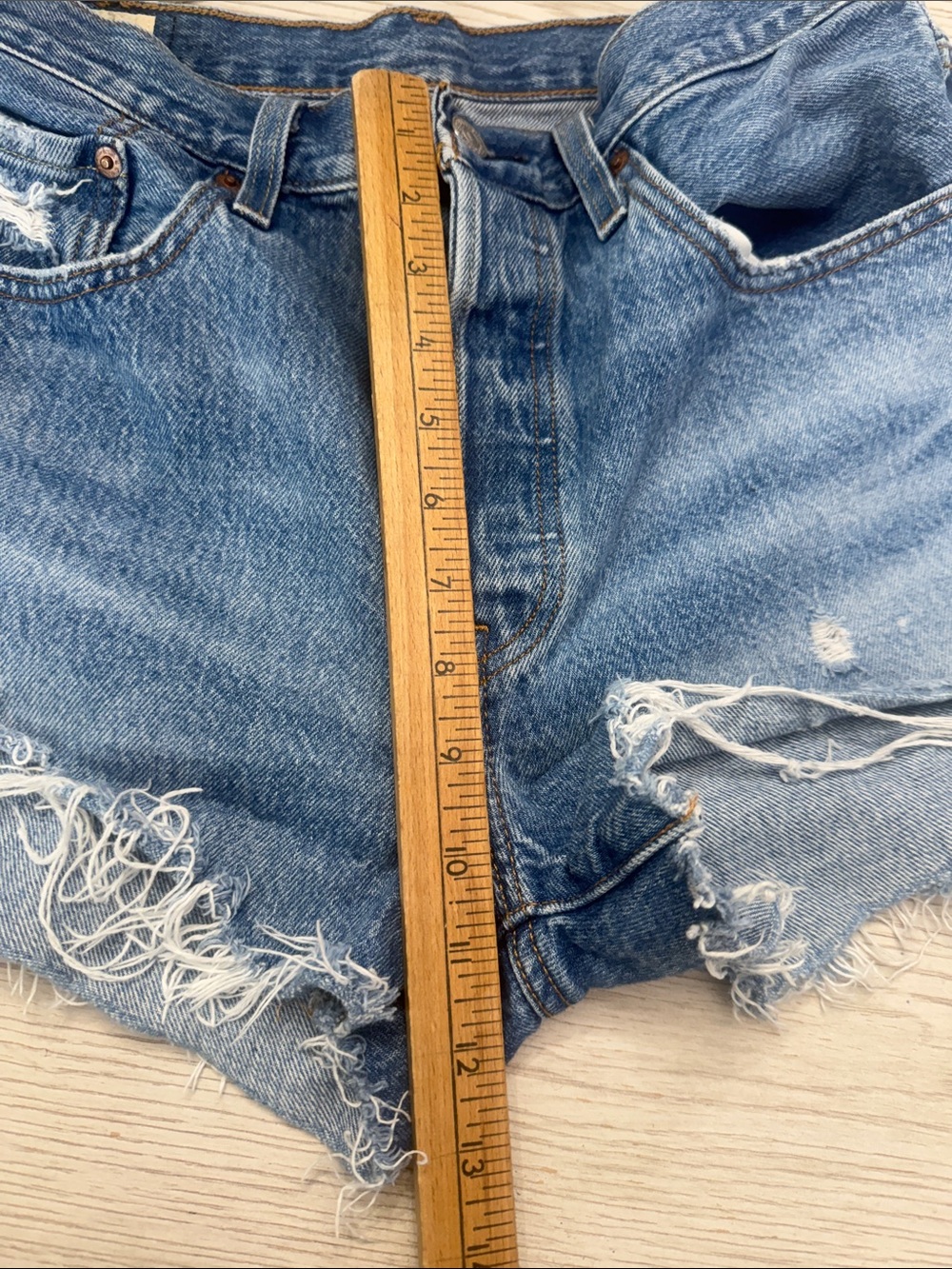 Levi's Premium 501 Denim Cut-Off‎ Short 100% Cotton Button Fly Size 28 - Picture 6 of 10